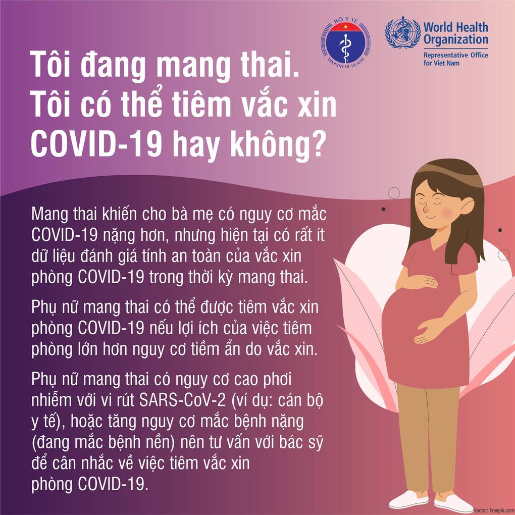 Đối tượng tiêm vacxin covid-19 từ 18 tuổi trở lên và phụ nữ có thai (đang cho con bú)